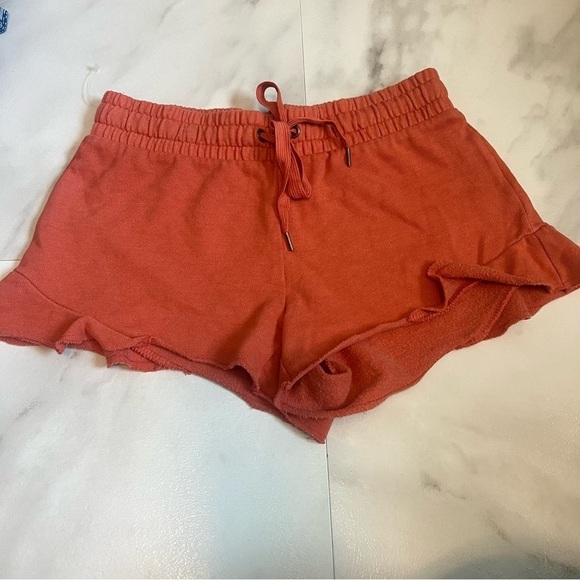 aerie Pants - Aerie flounce cotton short terracotta orange xs